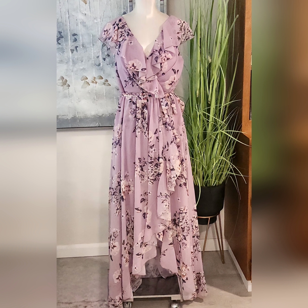 SHEIN Purple Floral Maxi Dress